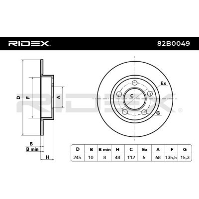Bremsscheibe RIDEX 82B0049 82B0049 - foto 4