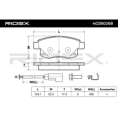 Bremsbeläge Satz RIDEX 402B0268 402B0268 - foto 3
