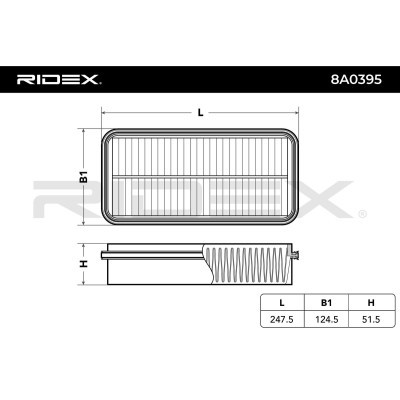 Luftfilter RIDEX 8A0395 8A0395 - foto 4