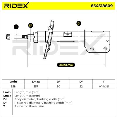 Stoßdämpfer RIDEX 854S18809 854S18809 - foto 8