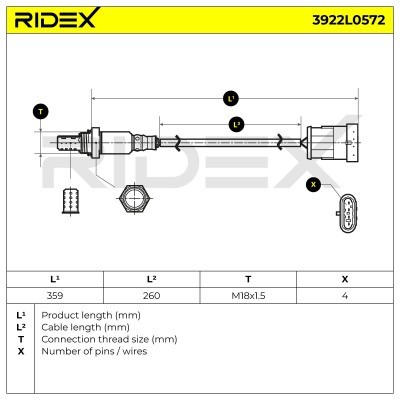 Lambdasonde RIDEX 3922L0572 3922L0572 - foto 6