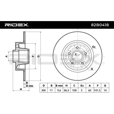 Bremsscheibe RIDEX 82B0418 82B0418 - foto 3