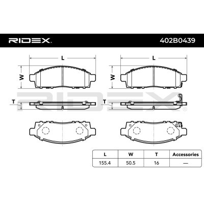 Bremsbeläge Satz RIDEX 402B0439 402B0439 - foto 3
