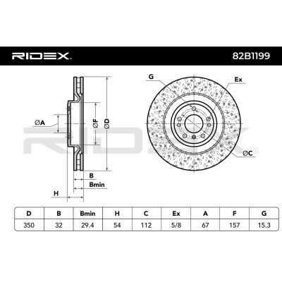 Bremsscheibe RIDEX 82B1199 82B1199 - foto 3