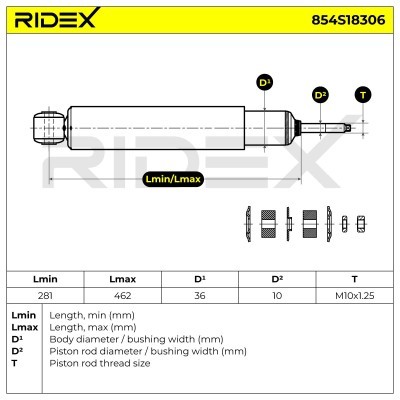 Stoßdämpfer RIDEX 854S18306 854S18306 - foto 7