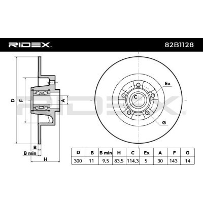 Bremsscheibe RIDEX 82B1128 82B1128 - foto 3