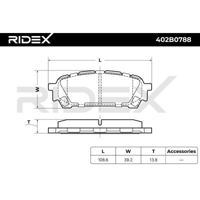 Bremsbeläge Satz RIDEX 402B0788 402B0788 - foto 9