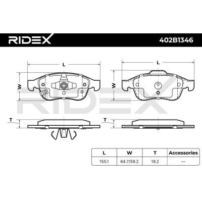 Bremsbeläge Satz RIDEX 402B1346 402B1346 - foto 7