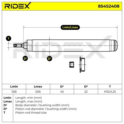 Stoßdämpfer RIDEX 854S2408 854S2408 - foto 7