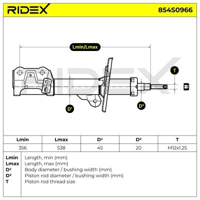 Stoßdämpfer RIDEX 854S0966 854S0966 - foto 5