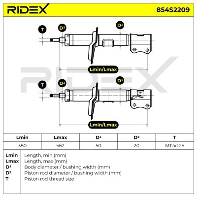 Stoßdämpfer RIDEX 854S2209 854S2209 - foto 7