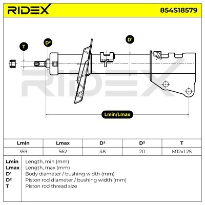 Stoßdämpfer RIDEX 854S18579 854S18579 - foto 7
