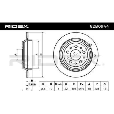 Bremsscheibe RIDEX 82B0944 82B0944 - foto 3