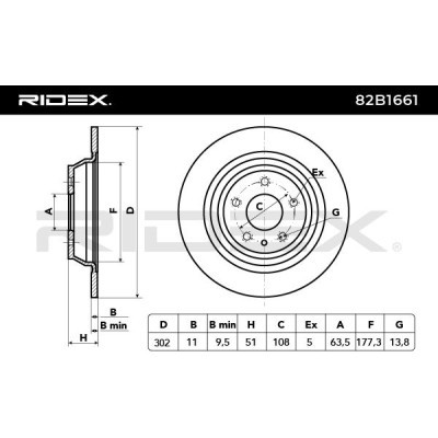 Bremsscheibe RIDEX 82B1661 82B1661 - foto 5