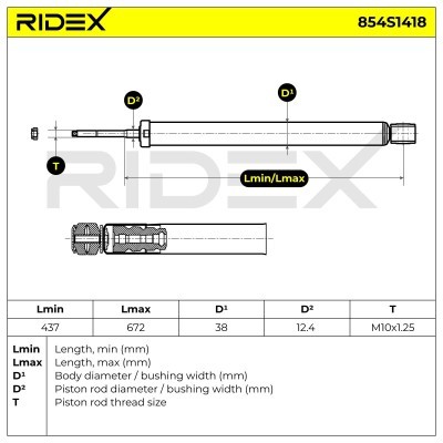 Stoßdämpfer RIDEX 854S1418 854S1418 - foto 4