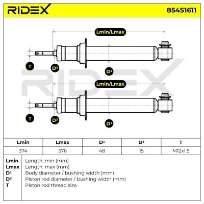 Stoßdämpfer RIDEX 854S1611 854S1611 - foto 4