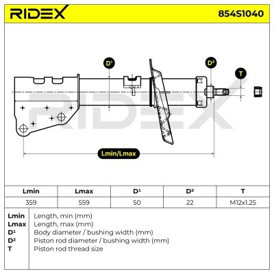 Stoßdämpfer RIDEX 854S1040 854S1040 - foto 5