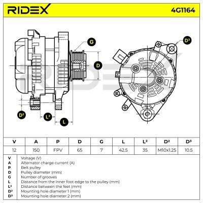 Generator RIDEX 4G1164 4G1164 - foto 5