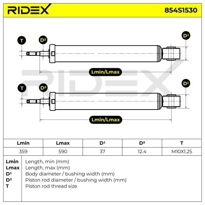 Stoßdämpfer RIDEX 854S1530 854S1530 - foto 9