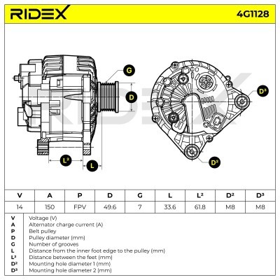 Generator RIDEX 4G1128 4G1128 - foto 7