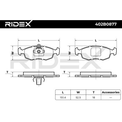 Bremsbeläge Satz RIDEX 402B0877 402B0877 - foto 4