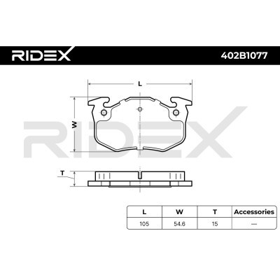 Bremsbeläge Satz RIDEX 402B1077 402B1077 - foto 6