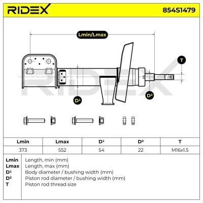 Stoßdämpfer RIDEX 854S1479 854S1479 - foto 7