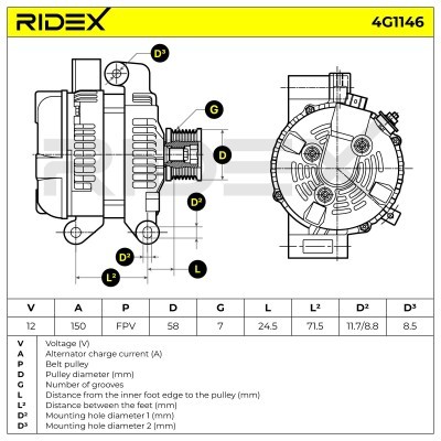 Generator RIDEX 4G1146 4G1146 - foto 5