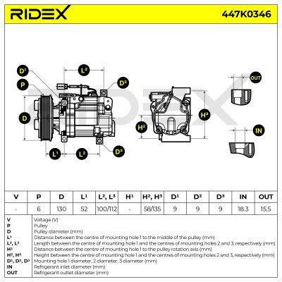 Kompressor, Klimaanlage MAZDA 3 (BL) 447K0346 - foto 5