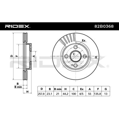 Bremsscheibe RIDEX 82B0368 82B0368 - foto 6