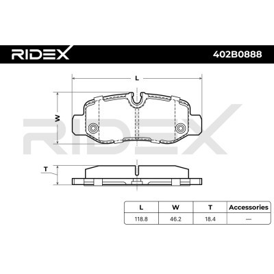 Bremsbeläge Satz RIDEX 402B0888 402B0888 - foto 7