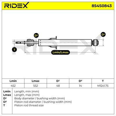 Stoßdämpfer RIDEX 854S0843 854S0843 - foto 7