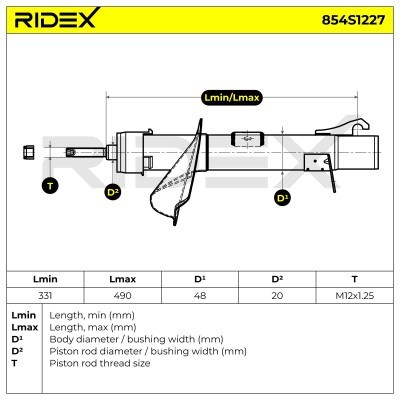 Stoßdämpfer RIDEX 854S1227 854S1227 - foto 6