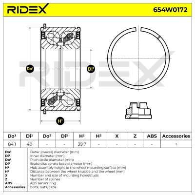 Radlager RIDEX 654W0172 654W0172 - foto 3