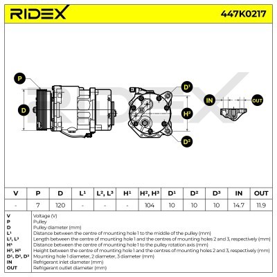 Kompressor, Klimaanlage VW GOLF III 447K0217 - foto 6