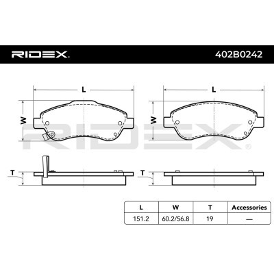 Bremsbeläge Satz RIDEX 402B0242 402B0242 - foto 3