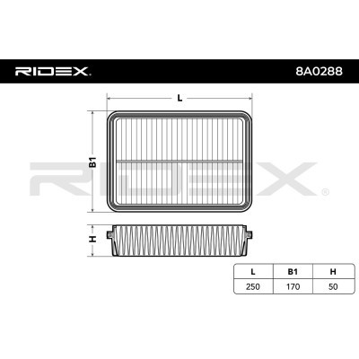 Luftfilter RIDEX 8A0288 8A0288 - foto 6