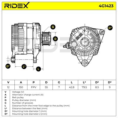 Generator RIDEX 4G1423 4G1423 - foto 5