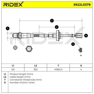 Lambdasonde RIDEX 3922L0379 3922L0379 - foto 6