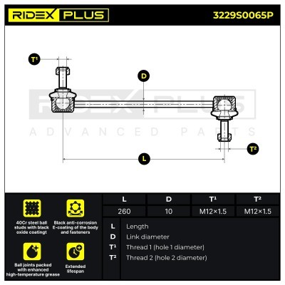 Stabilisator Stange RIDEX 3229S0065P 3229S0065P - foto 9