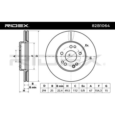 Bremsscheibe RIDEX 82B1064 82B1064 - foto 3