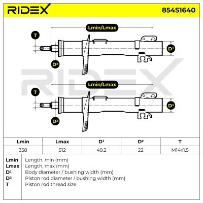 Stoßdämpfer RIDEX 854S1640 854S1640 - foto 4