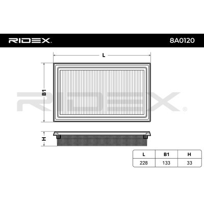Luftfilter RIDEX 8A0120 8A0120 - foto 3