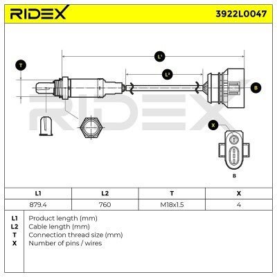 Lambdasonde RIDEX 3922L0047 3922L0047 - foto 6