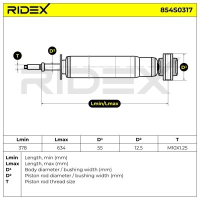 Stoßdämpfer RIDEX 854S0317 854S0317 - foto 6