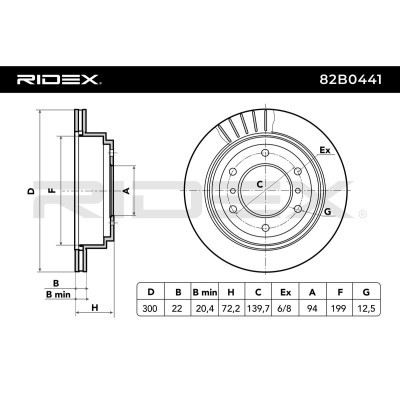 Bremsscheibe RIDEX 82B0441 82B0441 - foto 4
