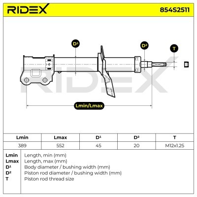 Stoßdämpfer RIDEX 854S2511 854S2511 - foto 8