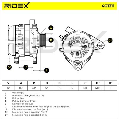 Generator RIDEX 4G1311 4G1311 - foto 6