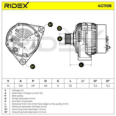 Generator RIDEX 4G1108 4G1108 - foto 7