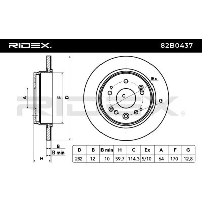 Bremsscheibe RIDEX 82B0437 82B0437 - foto 3